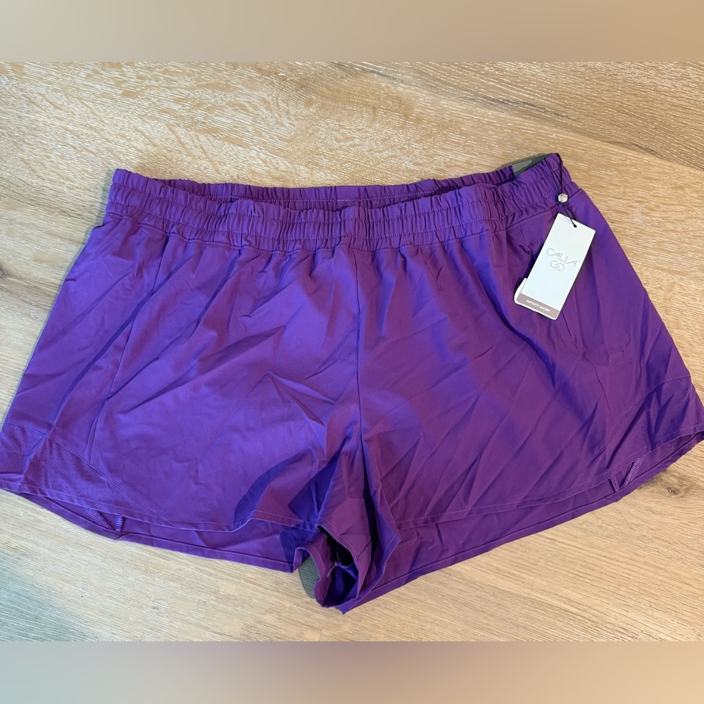 NWT CALIA Purple Athletic Shorts XXL Drawstring Activewear